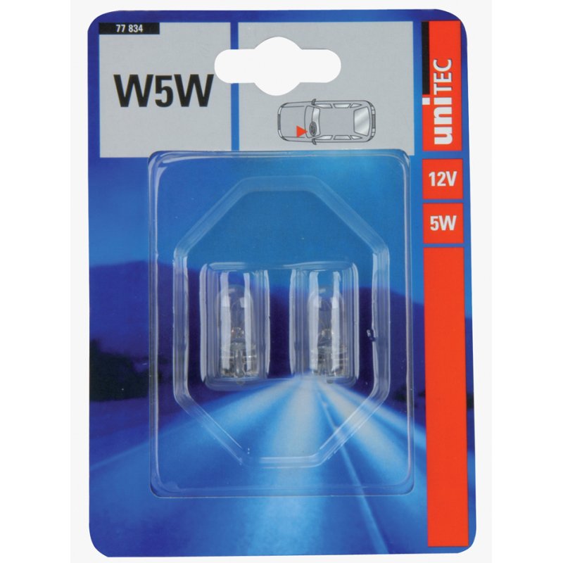 cartrend Autolampje met glazen voet, 12 Volt, 5 Watt, 2 stuks