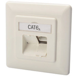 Wandcontactdoos Categorie 6A, 2 x RJ45, afgeschermd