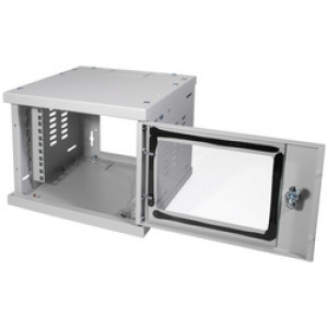 LogiLink 10 inch wandverdeler voor kleine kantoren en thuisgebruik, gemonteerd, 8 hoogtes, lichtgrijs.