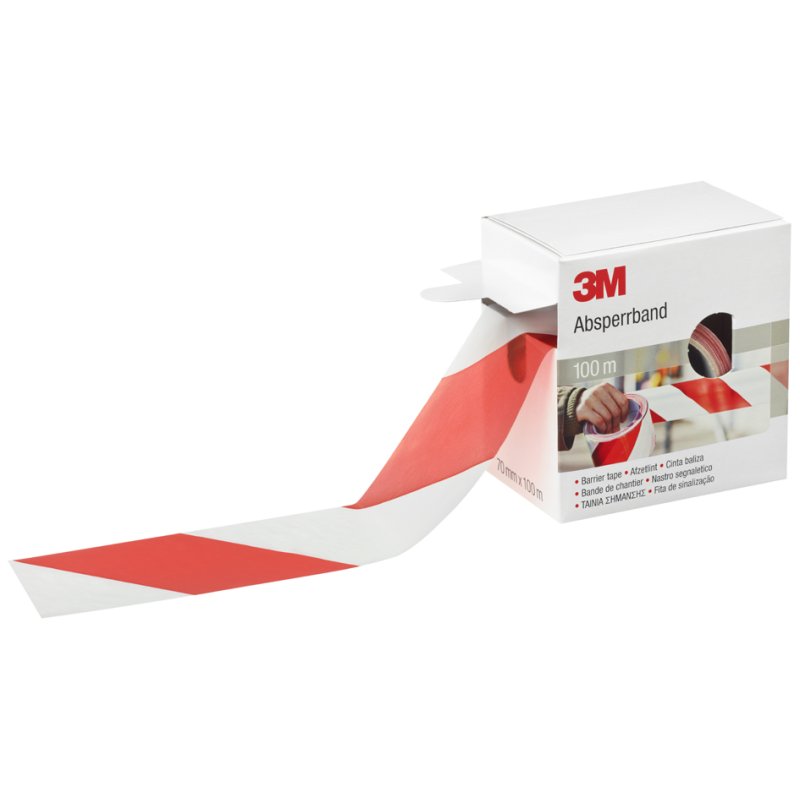3M afzetlint rood/wit niet-klevend 70mm x 100m
