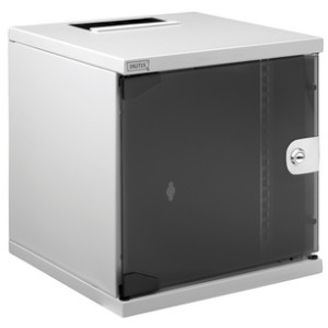 Wanddisributiepaneel 10 inch compact serie, 6 HE, lichtgrijs