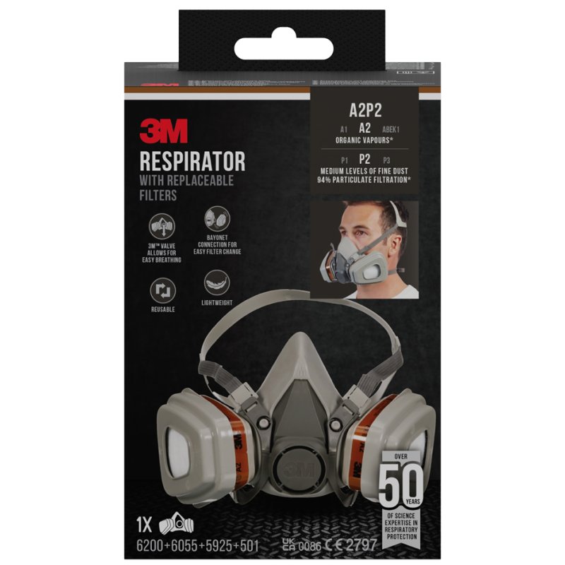 3M - Vervangingsfilter voor halfgelaatsmasker 6002C