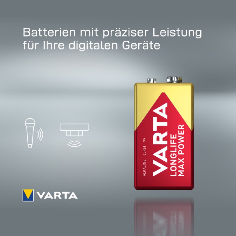 VARTA Alkaline 9V batterij Longlife Max Power E-Block