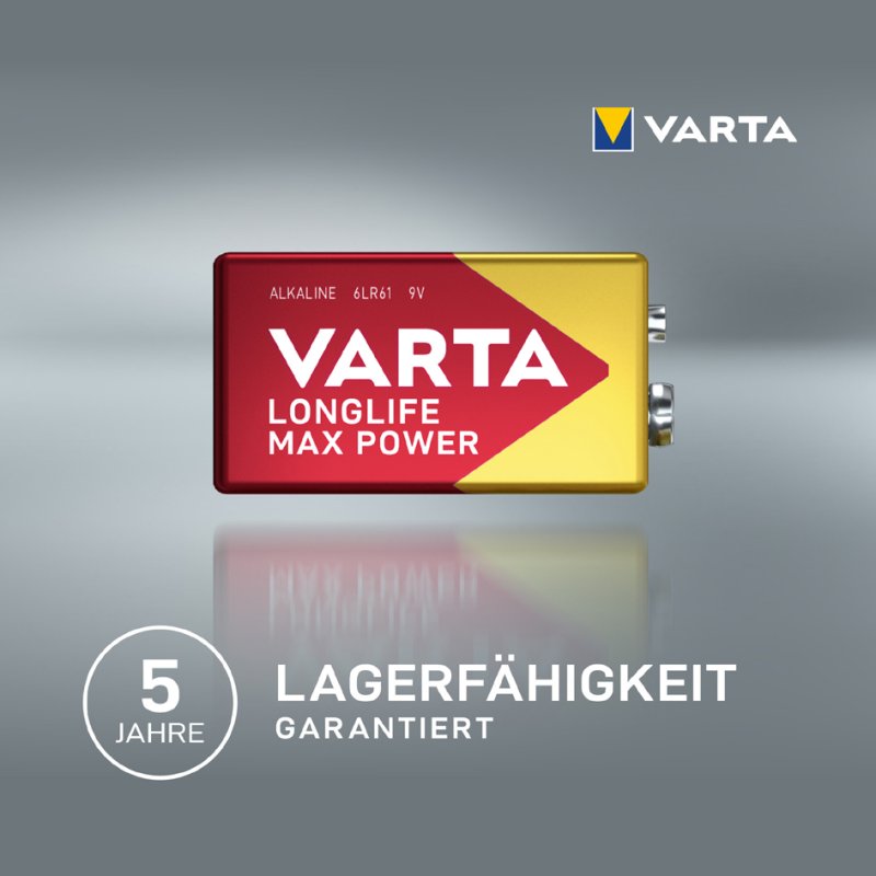 VARTA Alkaline 9V batterij Longlife Max Power E-Block