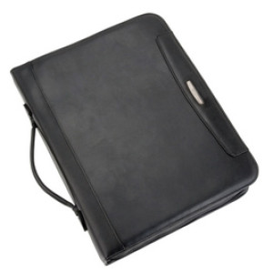 Alassio documentenmap Porto A4 kunstleer met ringmechaniek zwart