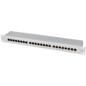 LogiLink 19" Patchpaneel Cat.6A, 24 poorten, zwart, 1HE