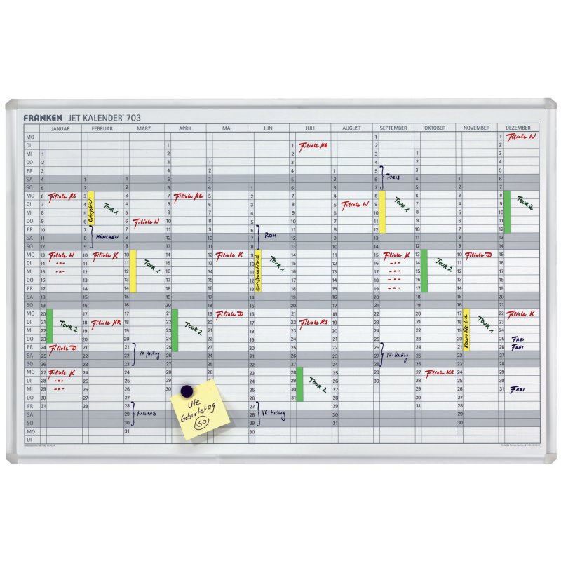 FRANKEN Datumstroken voor planningsbord transparant zelfklevend