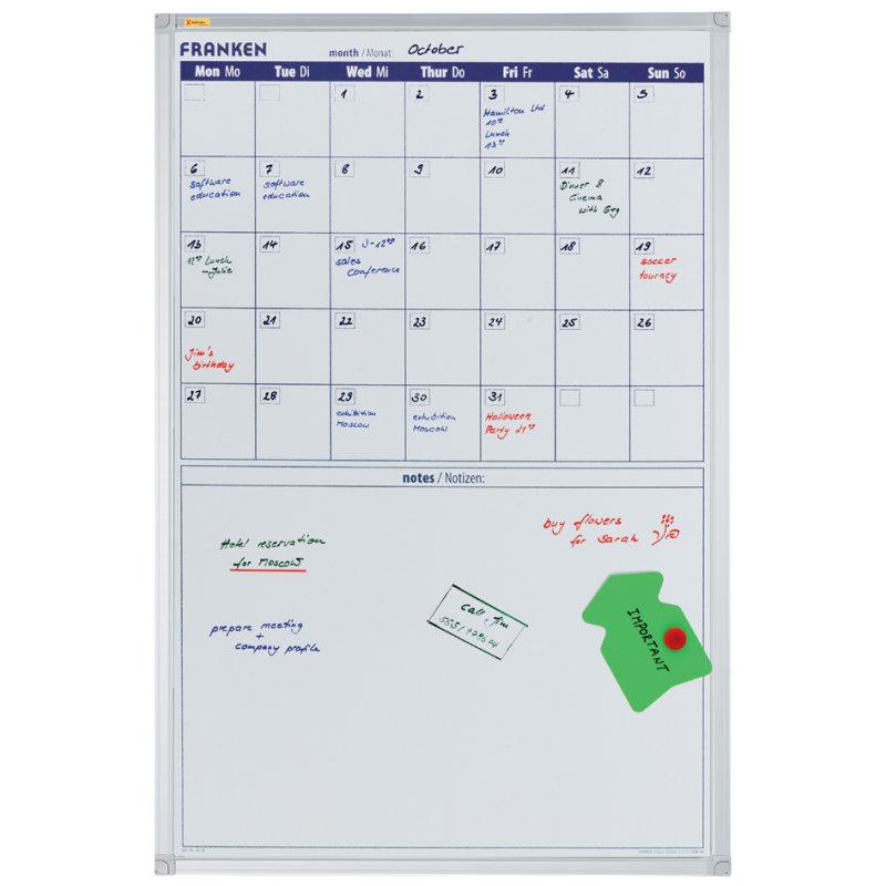 FRANKEN Planungstafel X-tra!Line maandkalender 5 weken magnetisch 90x60cm
