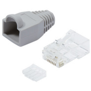LogiLink RJ45 connector, categorie 6, onbeschermd, grijs