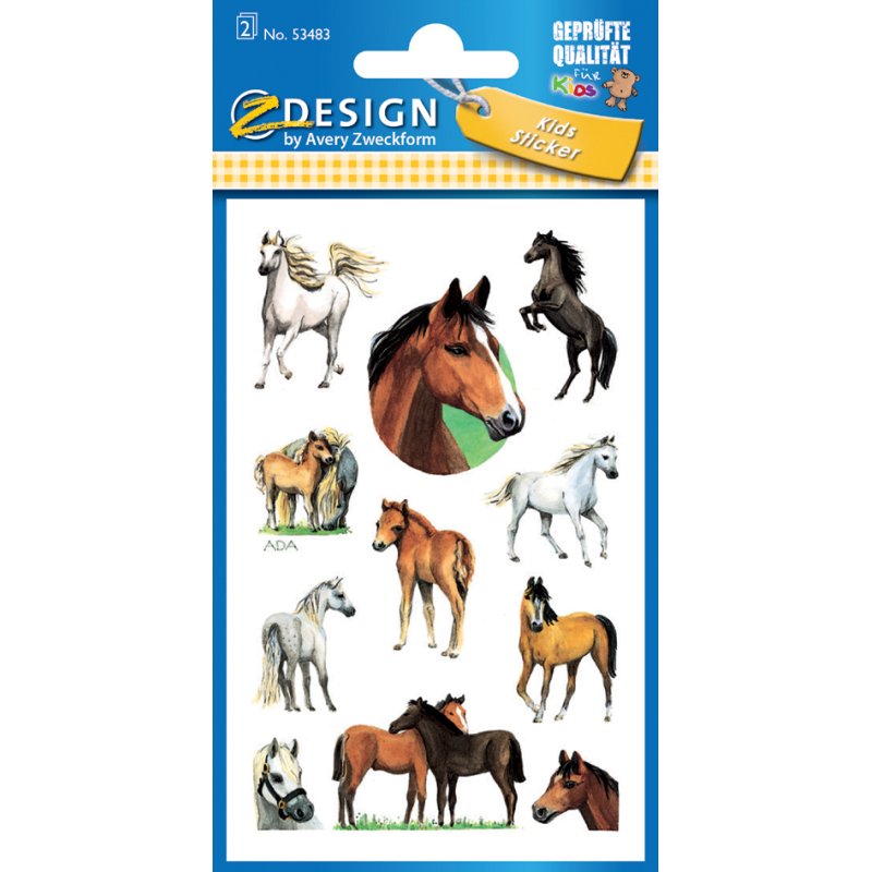 Glimmende kinder-stickers 'Paarden'