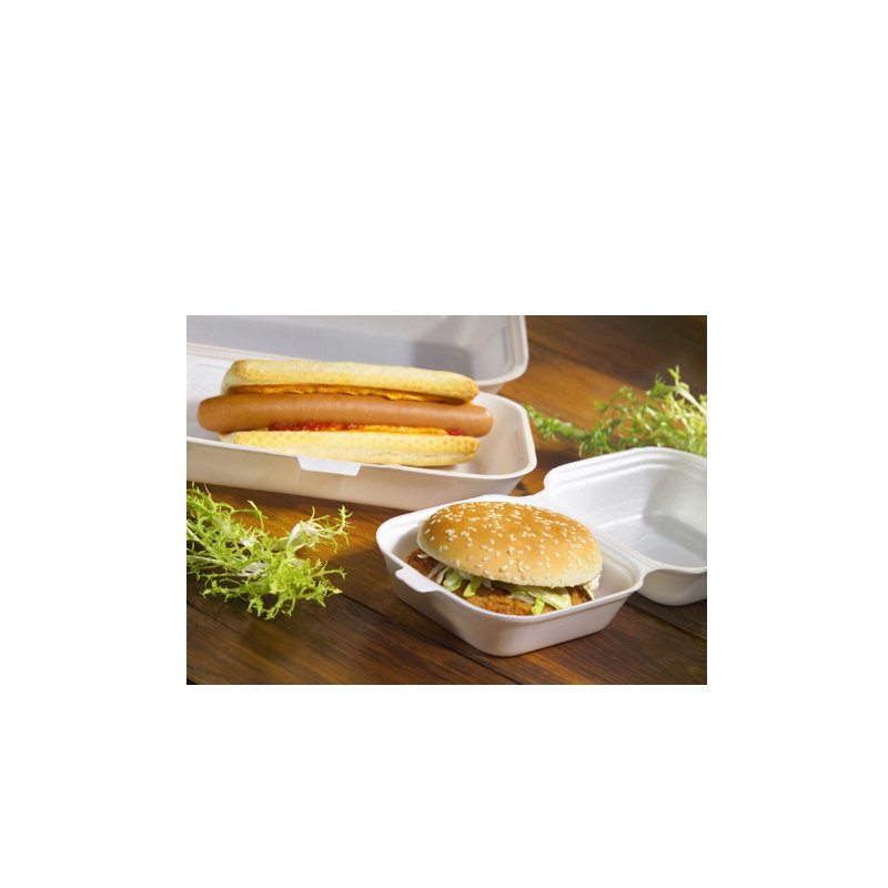 STARPAK burgerbox vierkant XPS 120x120x75mm wit met deksel