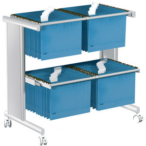 kerkmann hangmappenwagen Pragma dubbel, lichtgrijs, 2x50 hangmappen A4