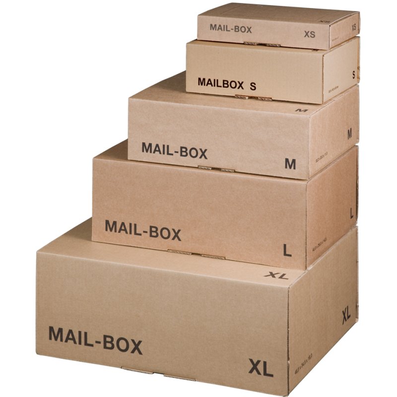 Verzenddoos postpakket, bruine kleur, formaat XS