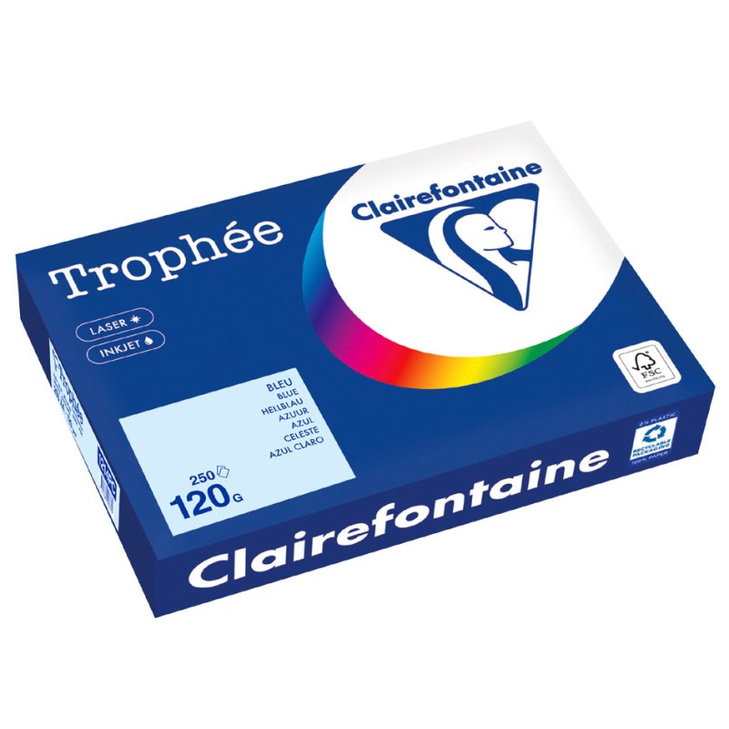 Clairefontaine multifunctioneel papier A4 lichtblauw 120g/m²