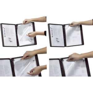 DURABLE kijktassen A4 transparant met blauwe tabs, universele perforatie