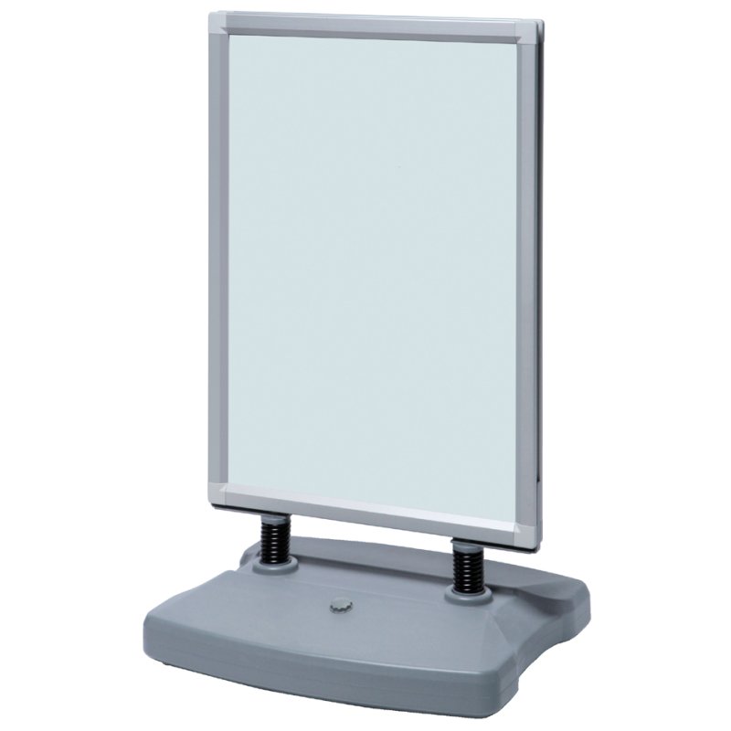 FRANKEN klantstopper TANK, DIN A1, aluminium zilver, dubbelzijdig
