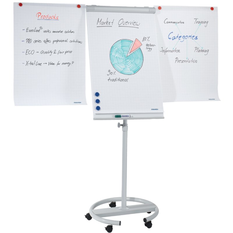 Kantelbaar Krijtbord 'ECO Mobiel', 680 x 1.050 mm, lichtgrijs