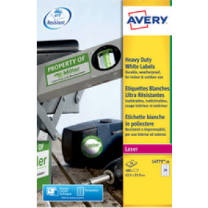 Avery Uiterst sterke etiketten, 99,1 x 42,3 mm, wit