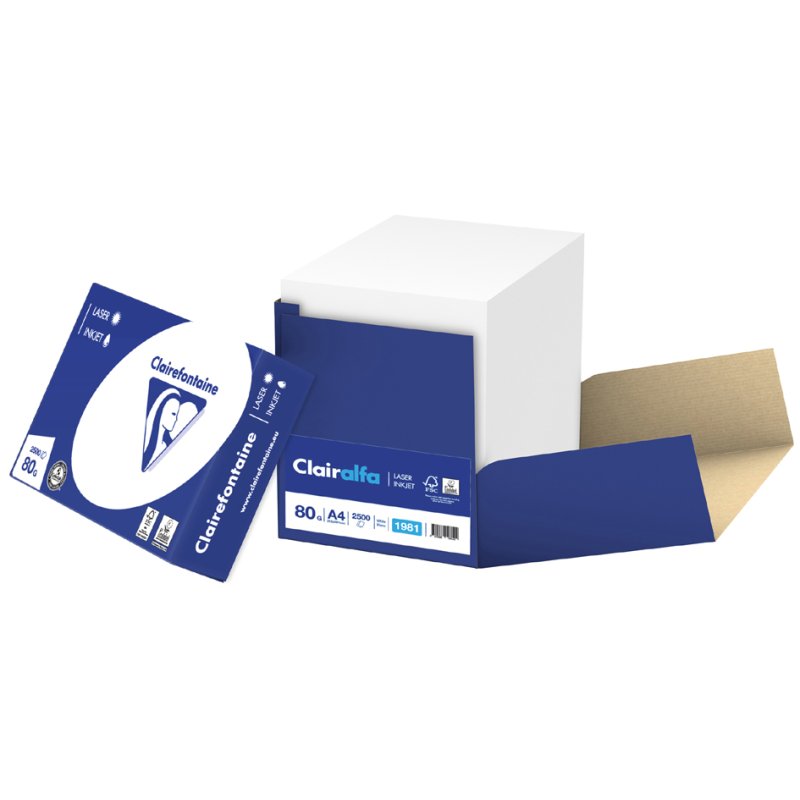 Clairefontaine multifunctioneel papier A4 80g/m² wit - 2500 vel