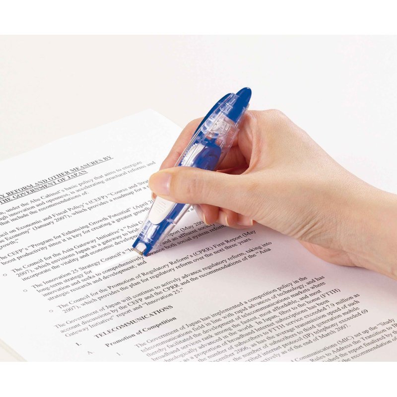 PLUS JAPAN correctieroller 5 mm x 6 m, blauw