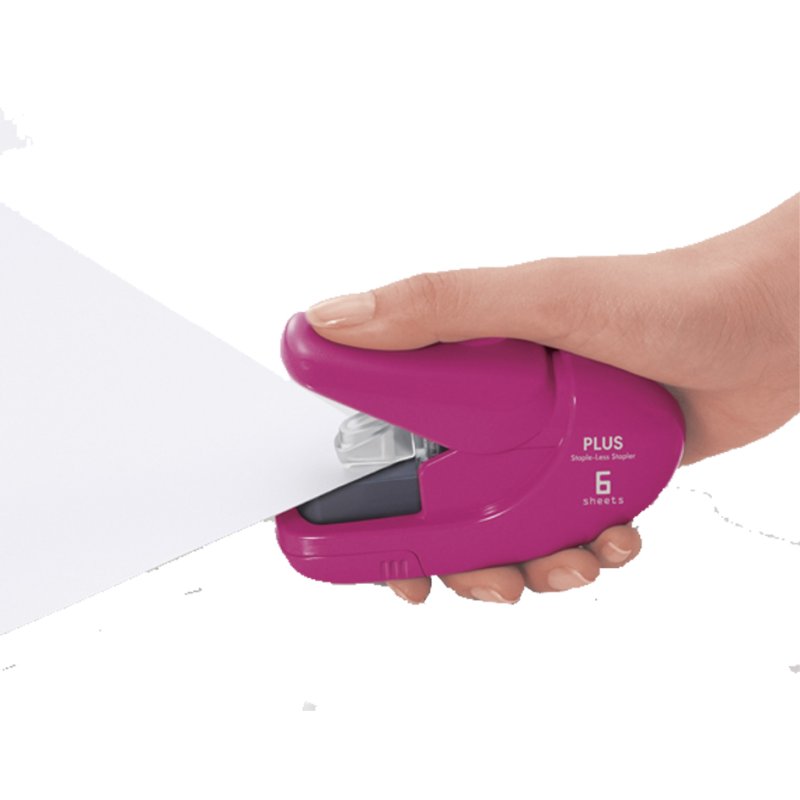 PLUS nietmachine klammervrij SL-106AB roze