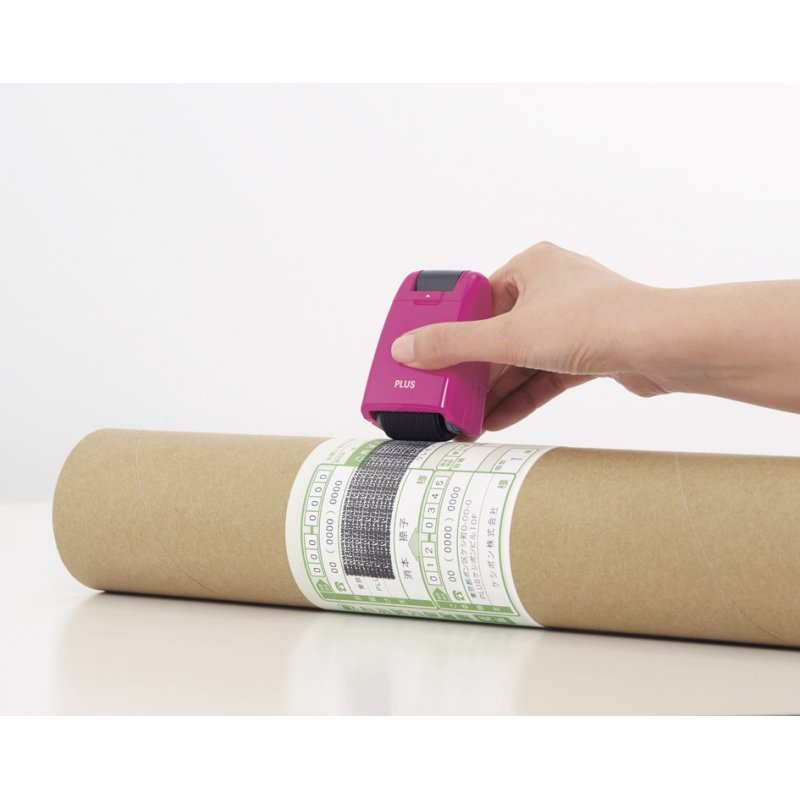 PLUS JAPAN privacystempel roller navulbaar, roze