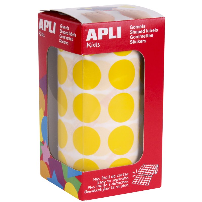 APLI Kids Stickervellen 'Rond', op rol, geel