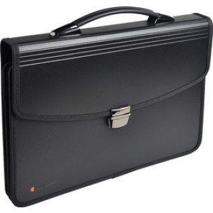 EXACOMPTA documententas PP zwart met handgreep en 2 vakken