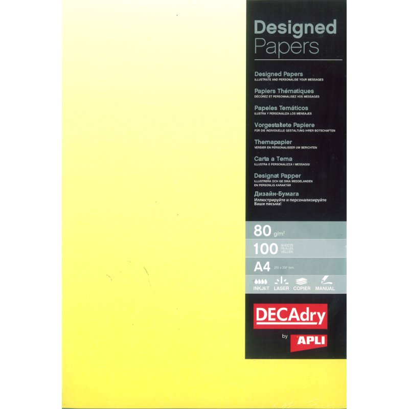 Designpapier A4 80g/m² met gele kleurverloop
