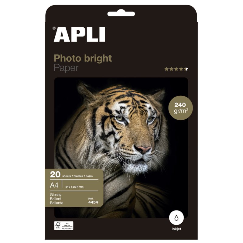 APLI fotopapier A4 240g/m² hoogglans voor inkjetprinters