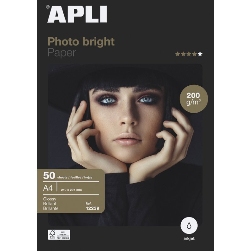 APLI fotopapier A4 240g/m² hoogglans voor inkjetprinters