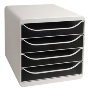 Exacompta Ladebox Groot Model, 4 laden, lichtgrijs