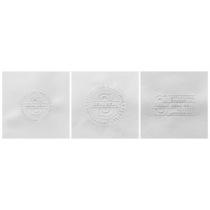 Ponsstempel 'IDEAAL', zwart, 50x24 mm, instelbaar.