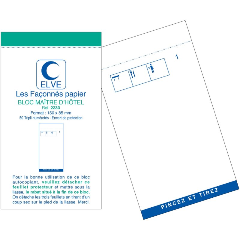 Gastheer-blok, 96 x 165 mm, duplicaat-50 vellen