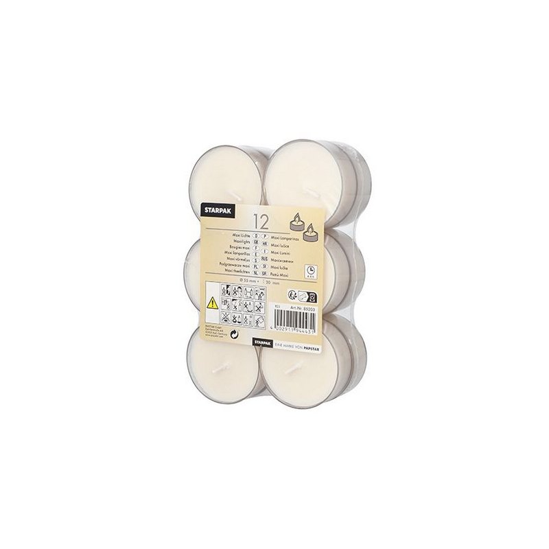 Grote witte waxinelichtjes, diameter 57 mm