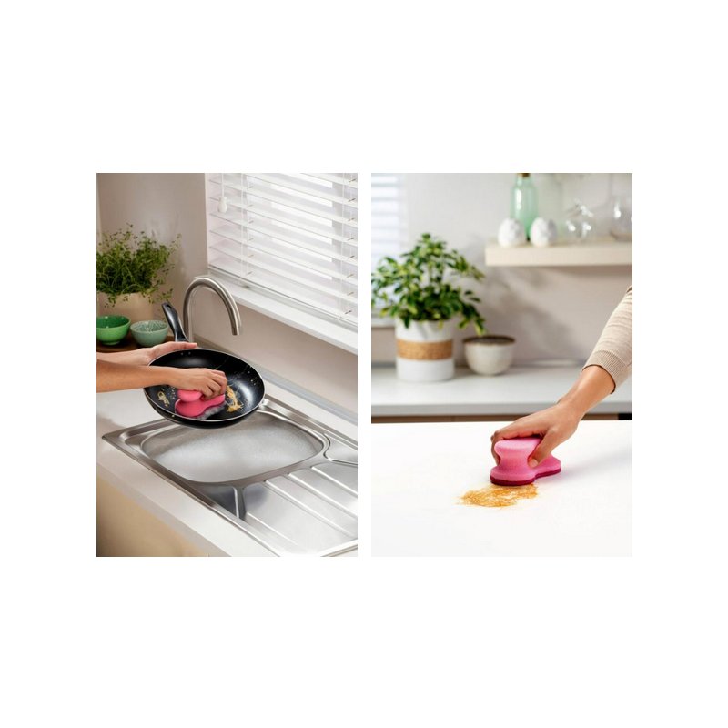 Scotch-Brite universele schoonmaakspons delicate oppervlakken, roze, 2 stuks