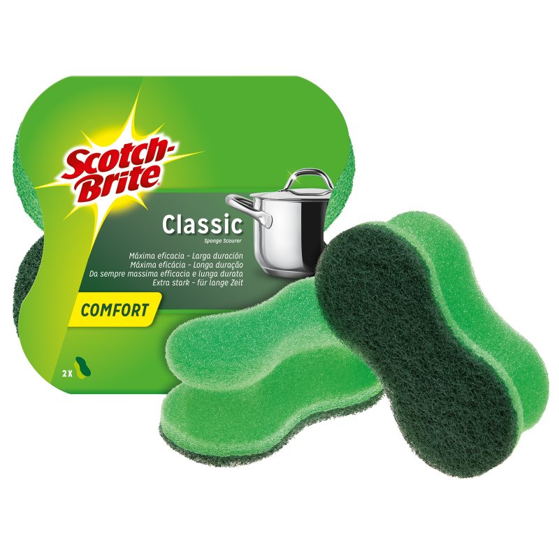 Scotch-Brite Schuurspons Klassiek Comfort, Kleur: groen