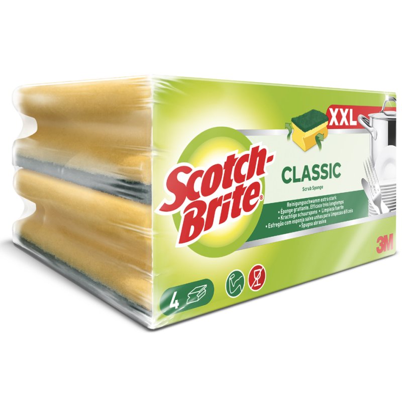 Schuurspons Classic XXL, kleur: geel/groen