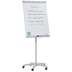 FRANKEN flipchart U-Act mobiel, magneetbord, 5 wielen, lichtgrijs