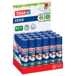 Tesa ecoLogo lijmstift 10g, milieuvriendelijk, toonbankdisplay 24 stuks