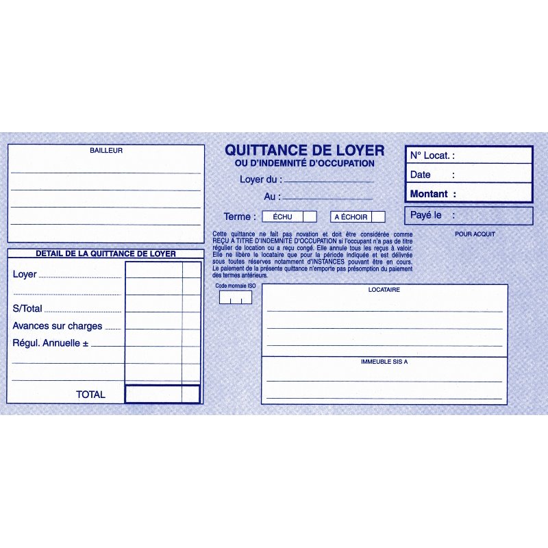 Meervoudige kwittanties, horizontaal 105 x 210 mm