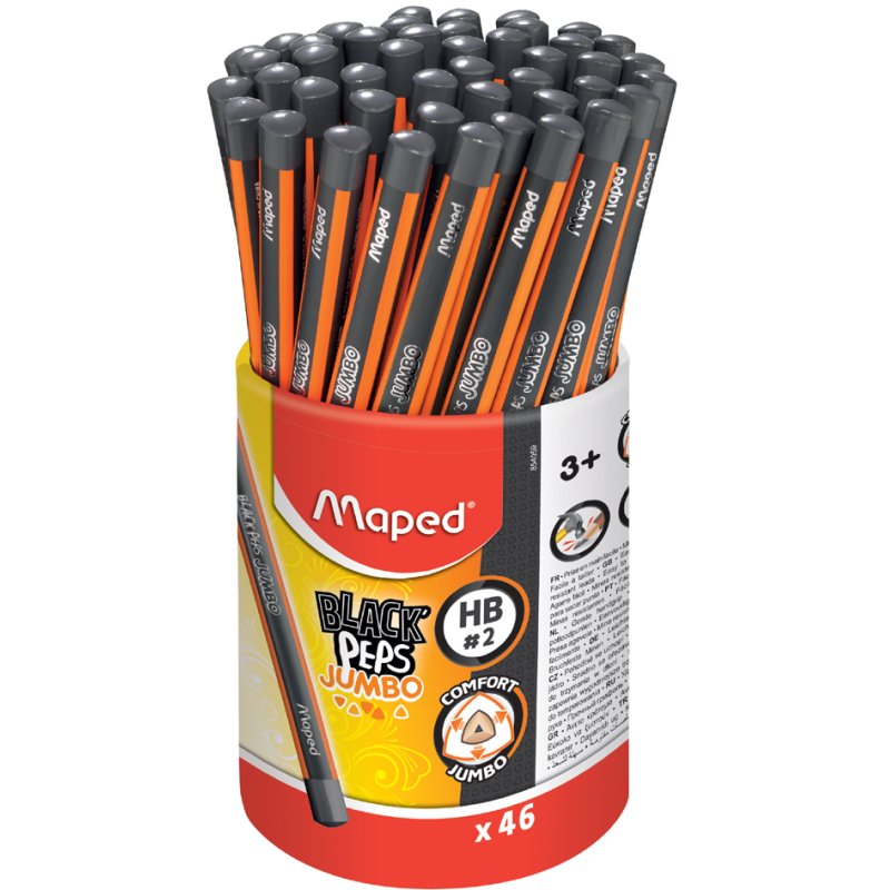 Maped potloden BLACK'PEPS JUMBO HB driehoekig 46 stuks koker
