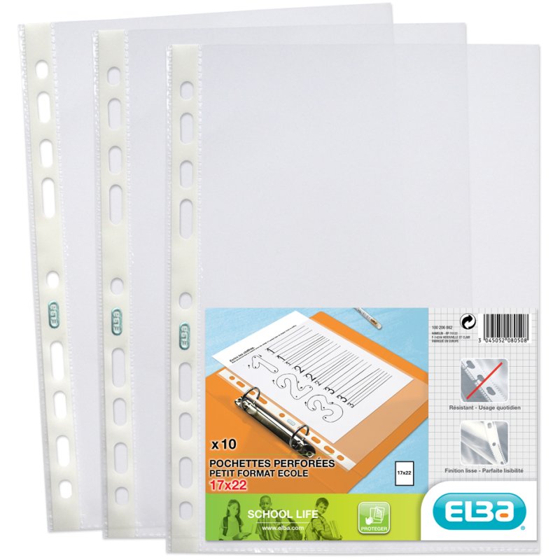 Oxford doorzichtige insteekmappen, 170 x 220 mm, 9-gaats perforatie