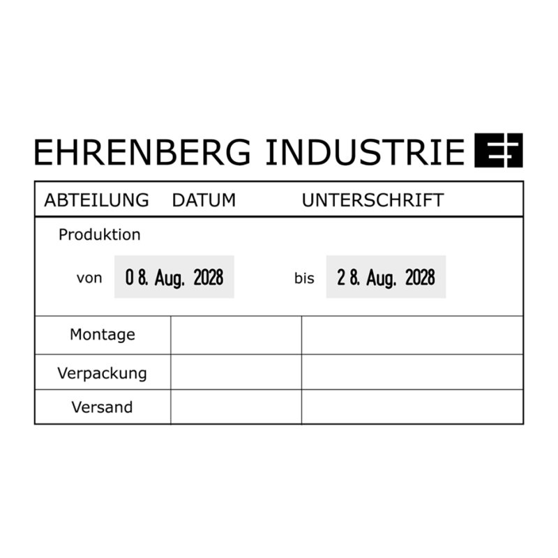 Professionele tekststempel zwart