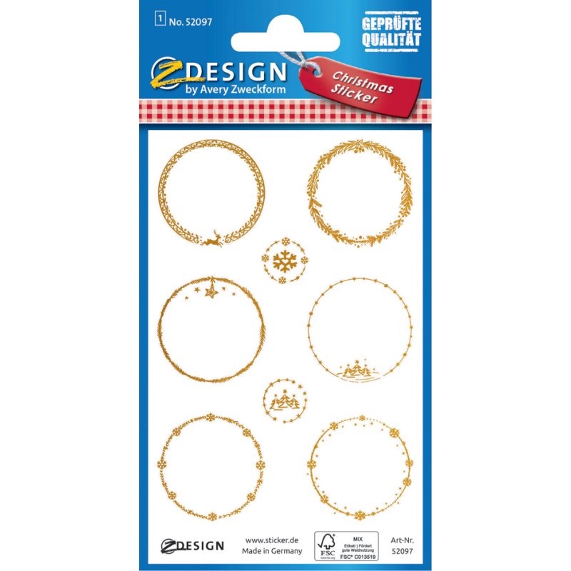 Avery etiketten Kerstmis-stickers 'Sterren'