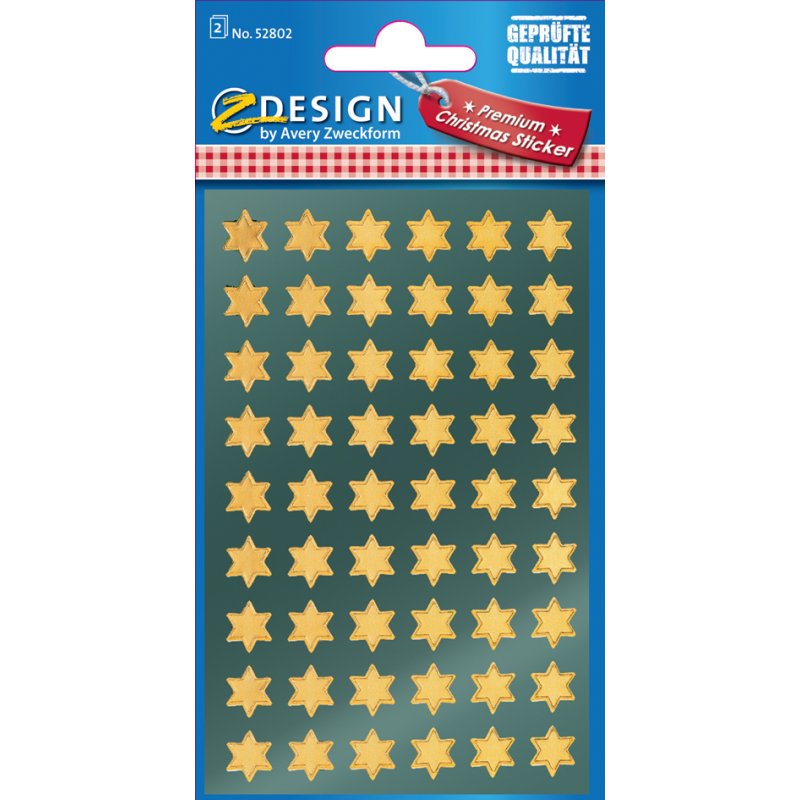 Avery design kerststerren-stickers goud