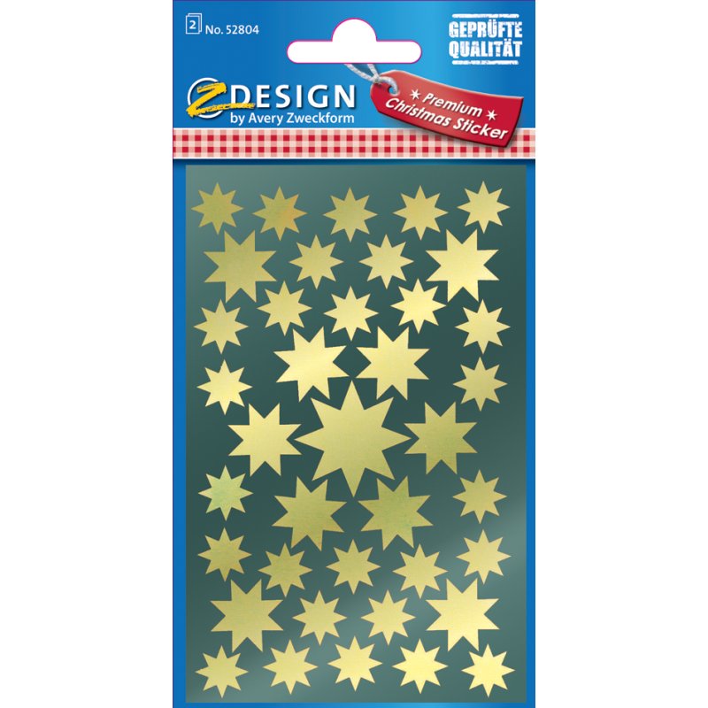 Avery design kerststerren-stickers goud