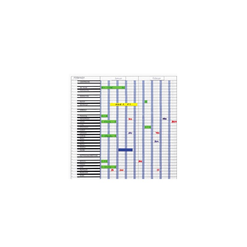 FRANKEN jaarplanner 90 posities, magnethaftend, beschrijfbaar