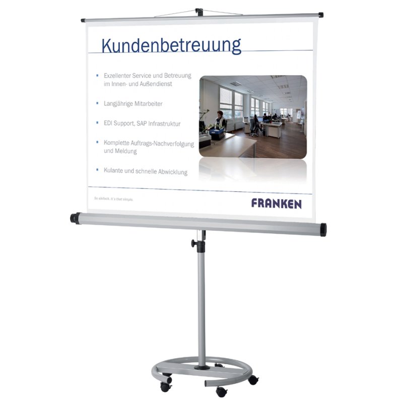 FRANKEN projectiescherm Mobil, 1500 x 1500 mm, statief met wielen