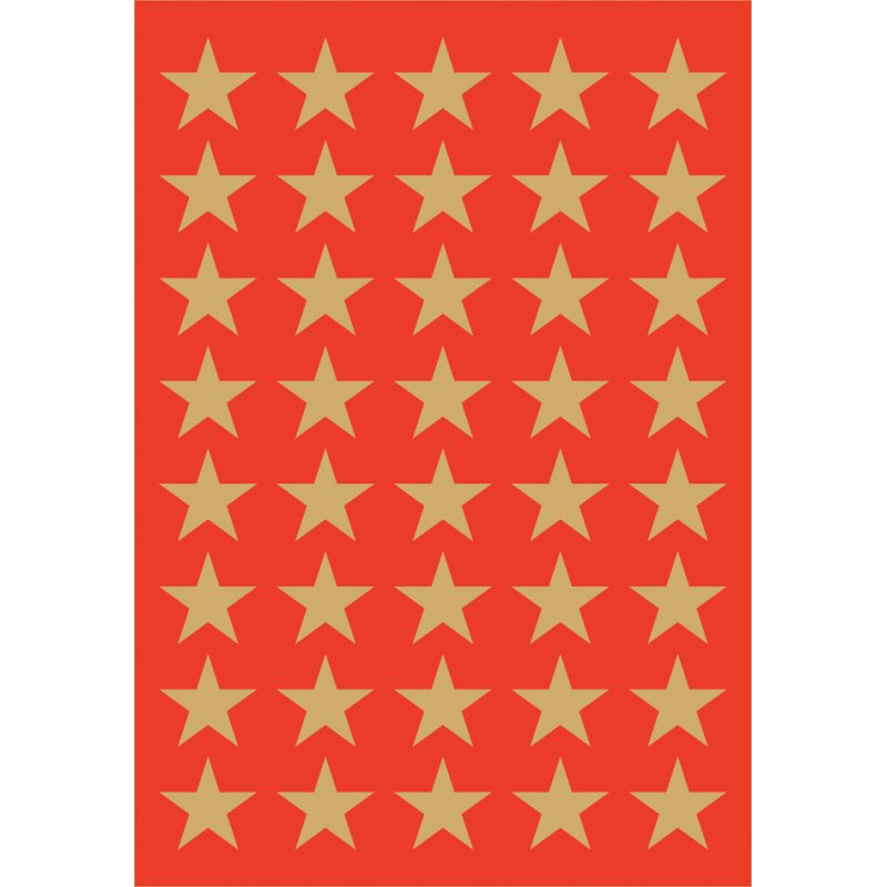Gouden ster-stickers 33 mm, feestdecoratie